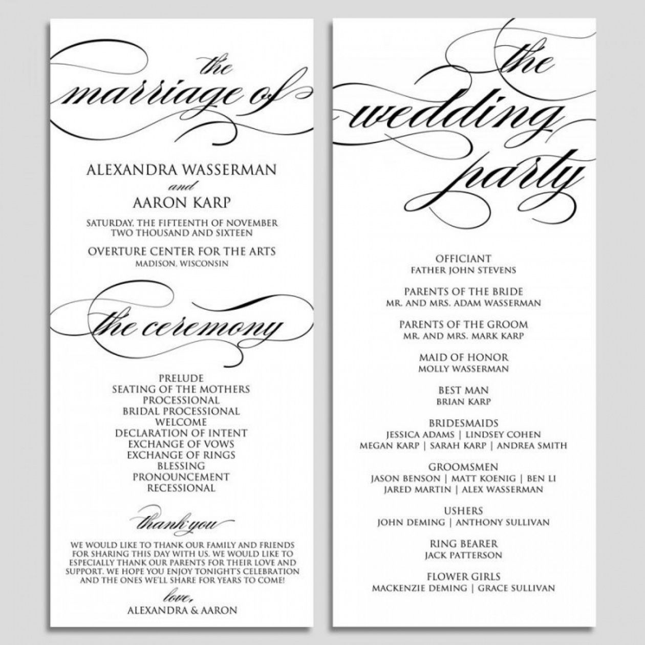 editable 035 amazing wedding ceremony programs template and program wedding ceremony itinerary template doc