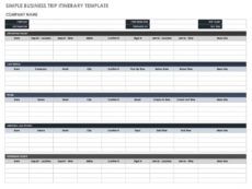 editable free itinerary templates  smartsheet professional travel itinerary template doc