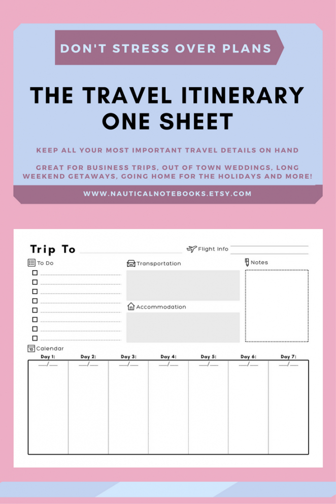 Fun Travel Itinerary Template
