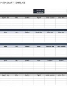 free free itinerary templates  smartsheet group travel itinerary template example
