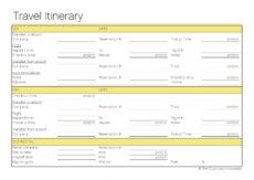 free free printable  travel itinerary  travel itinerary school trip itinerary template excel