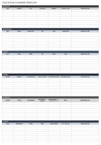 free itinerary templates  smartsheet vacation itinerary planner template