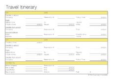 printable free printable travel itinerary template  template business business trip itinerary template pdf