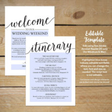 Destination Wedding Weekend Itinerary Template