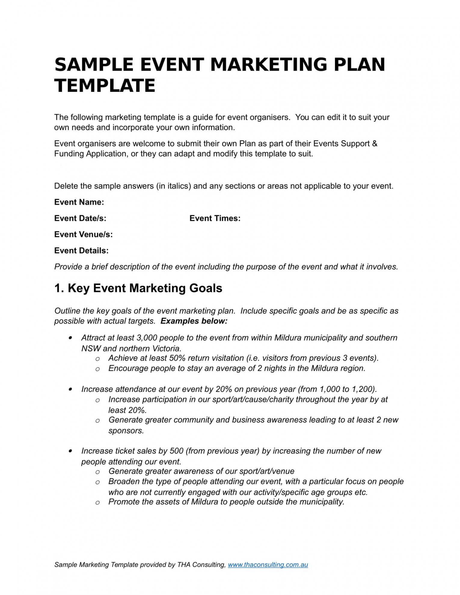 editable 9 event marketing plan examples  pdf doc  examples marketing plan proposal template word