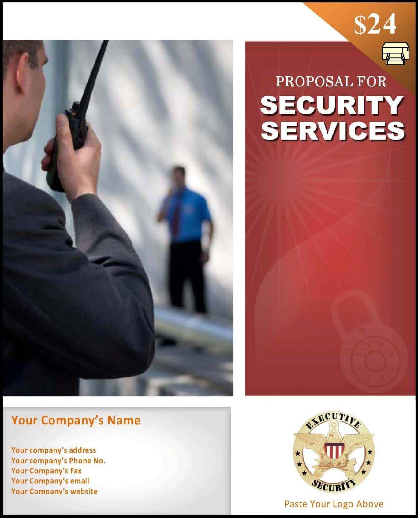 editable security services proposal template  startasecuritycompany service contract proposal template example