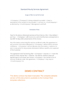 free hourly services agreement  3 easy steps service contract proposal template doc