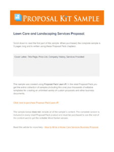 free lawn care contract proposal  fill online printable landscaping bid proposal template word