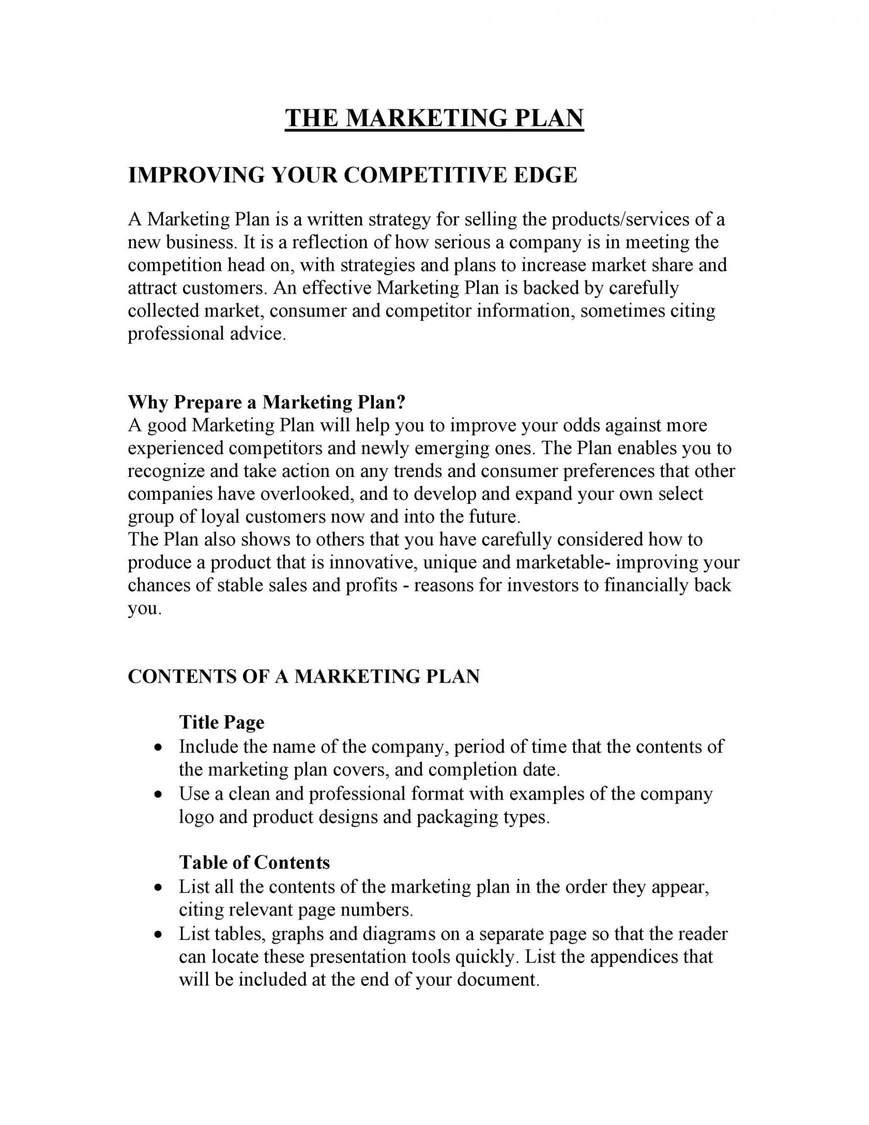 printable 30 professional marketing plan templates  templatelab marketing plan proposal template
