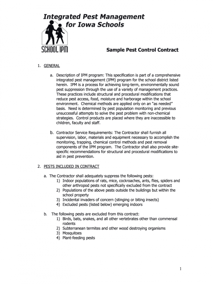 printable pest control proposal pdf  fill online printable fillable service contract proposal template