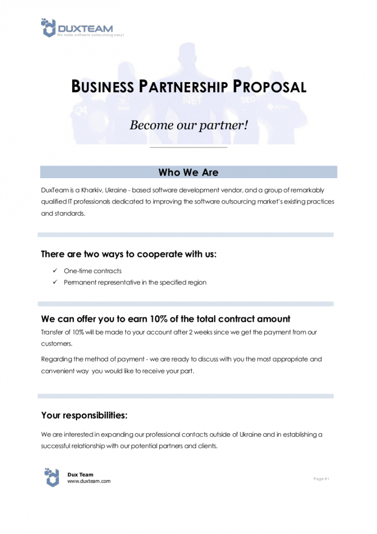 sample 12 business partnership proposal examples in pdf  ms word business partner proposal template pdf