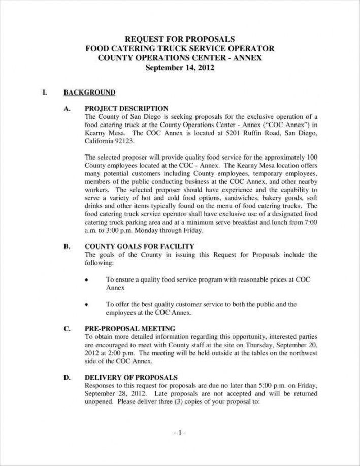 Catering Bid Proposal Template