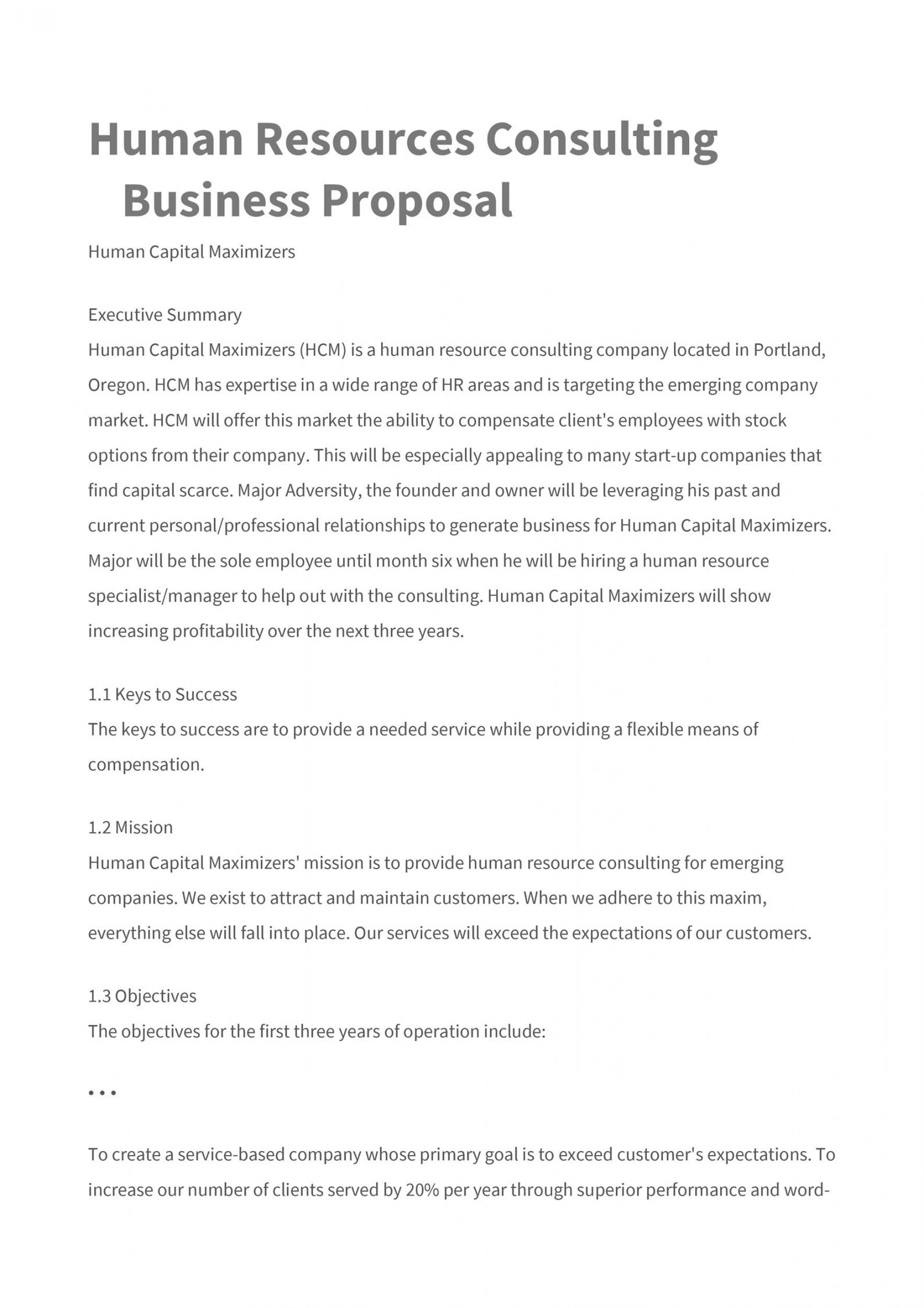 Human Resources Consulting Proposal Template