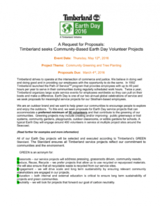 a request for proposals timberland seeks community community garden proposal template example
