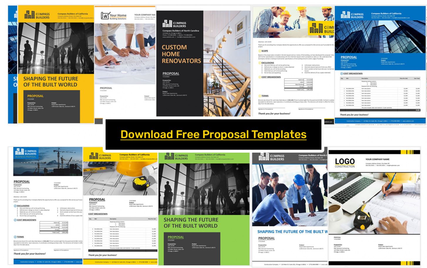 construction proposal template  get free samples construction design build proposal template example