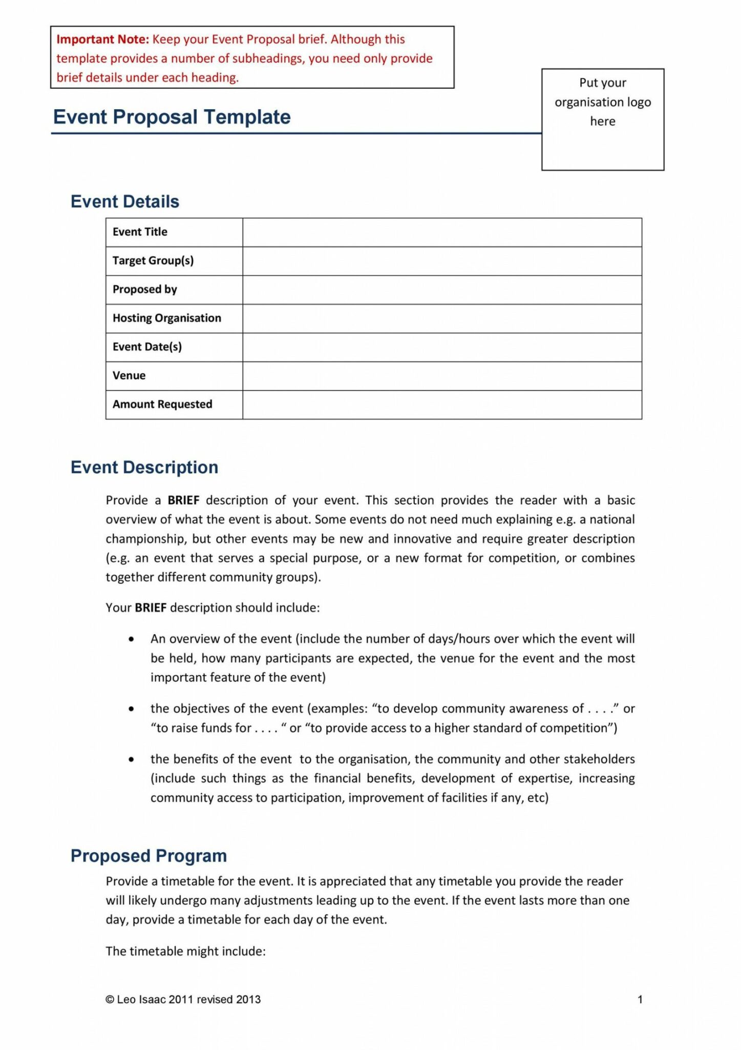 Editable 38 Best Event Proposal Templates Free Examples Templatelab