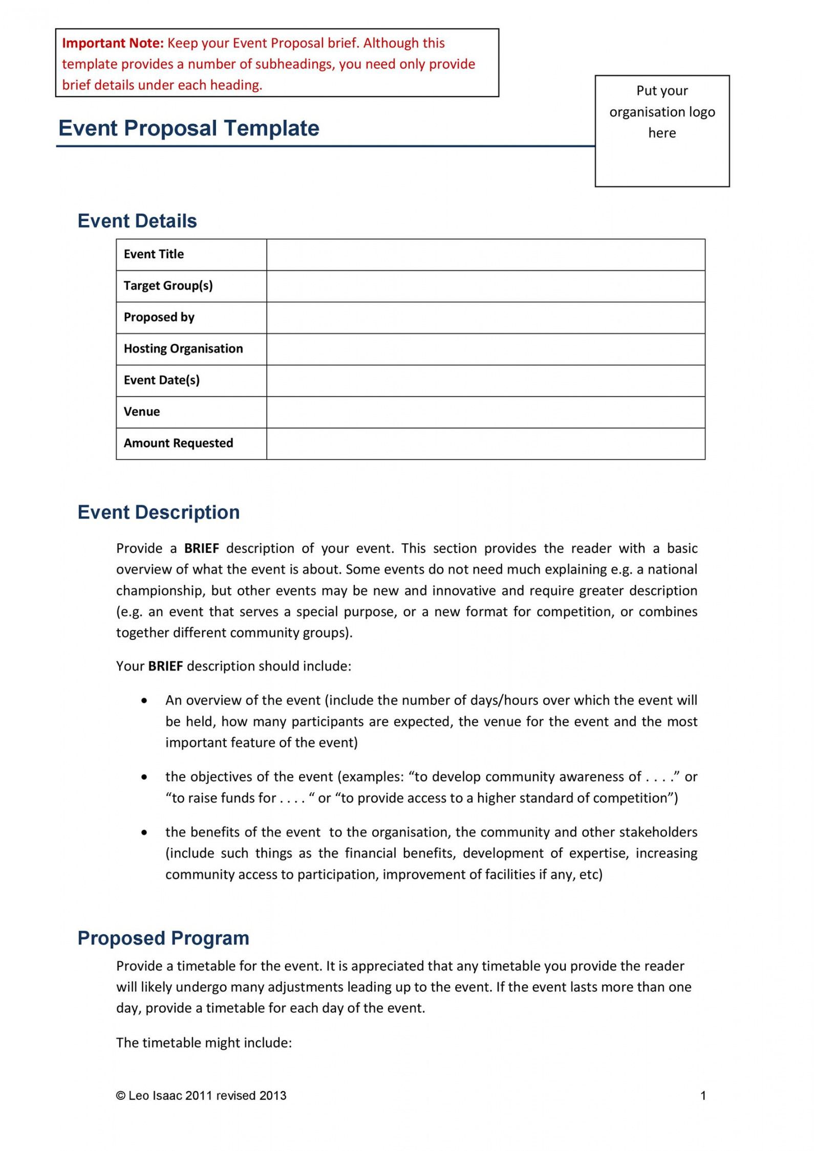 Editable 38 Best Event Proposal Templates Free Examples Templatelab