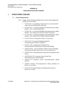 editable appendix 3e  cable infrastructure standard  manualzz structured cabling proposal template excel