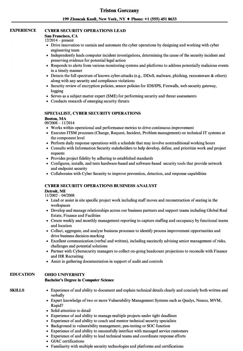 editable cyber security operations resume samples  velvet jobs cyber security proposal template