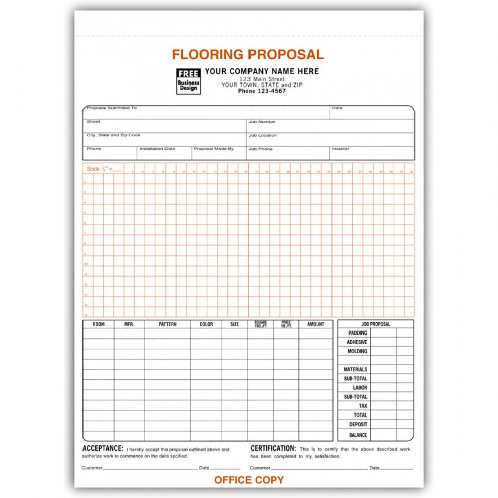 editable flooring proposal forms with signature flooring bid proposal template