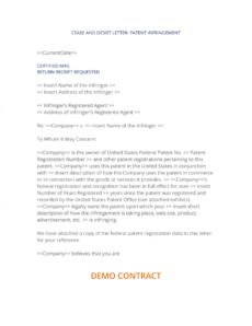 editable patent infringement cease and desist form  3 easy steps patent proposal template excel