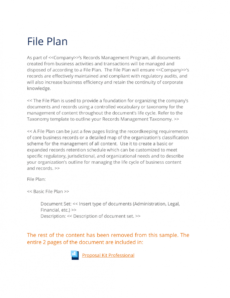 editable records management file plan template  3 quick steps document management proposal template