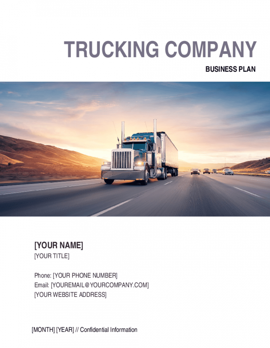 editable trucking company business plan template  by businessinabox™ trucking proposal template excel