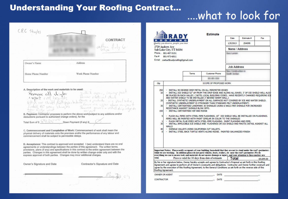 editable understanding your roofing contract  brady roofing roofing bid proposal template excel