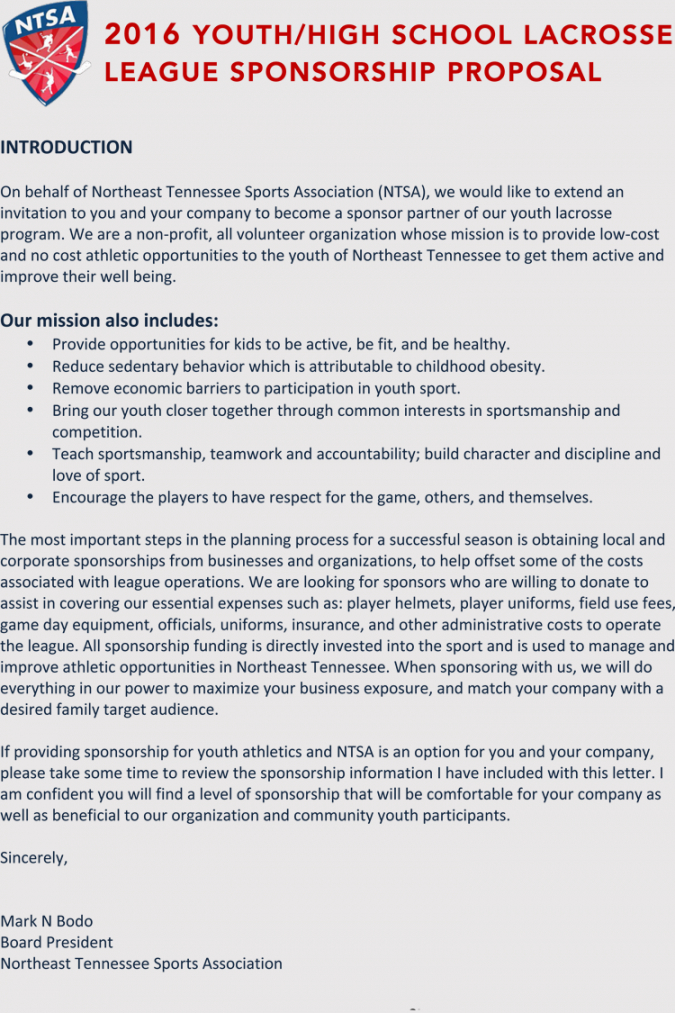 Athlete Sponsorship Proposal Template