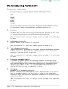 free 11 contract manufacturing agreement examples in pdf contract manufacturing proposal template pdf
