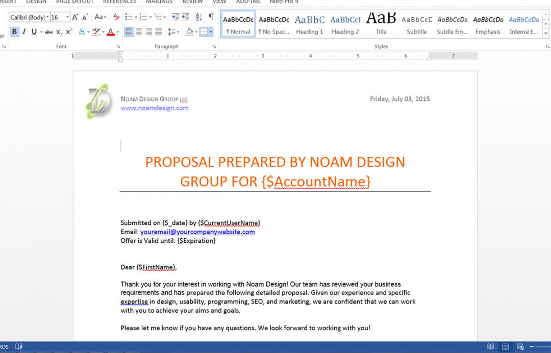 free generate customized proposals from salesforce  formstack salesforce proposal template word