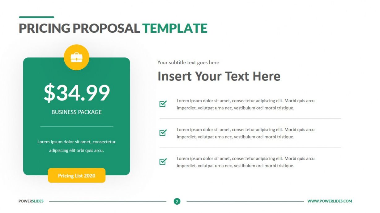 free pricing proposal template  7000 slides  powerslides™ pricing proposal template doc