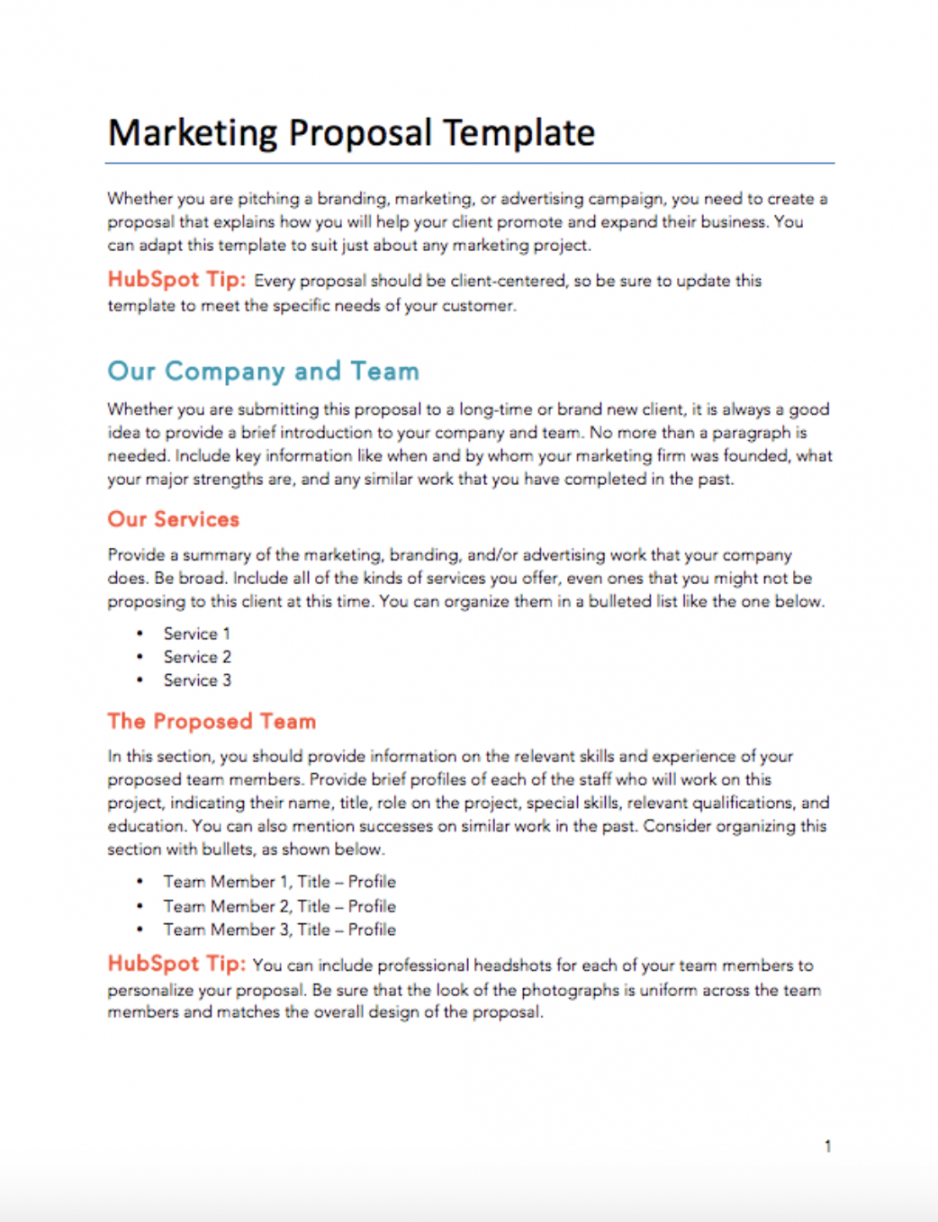 free proposals estimates &amp; quotes pdf &amp; word template  hubspot managed service provider proposal template word