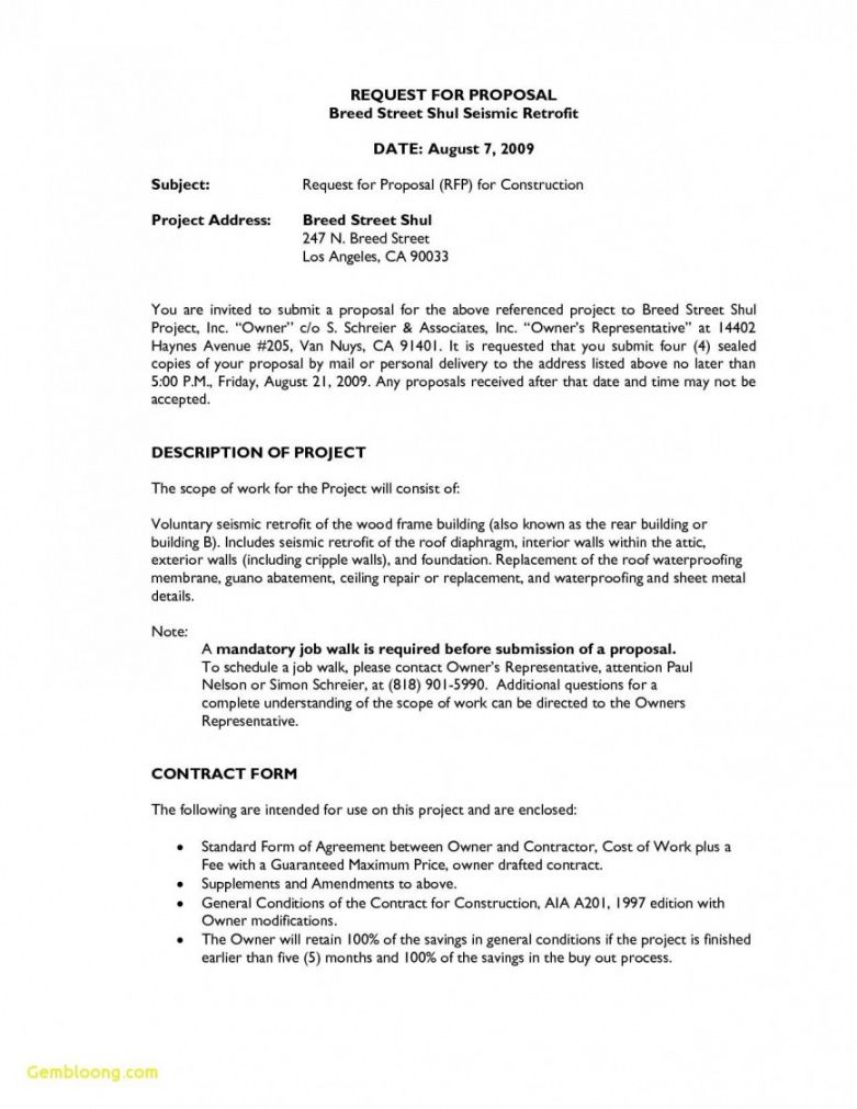 free request for proposal template ~ addictionary proposal template for construction work pdf
