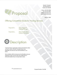 free transportation shipping services sample proposal  5 steps trucking proposal template excel