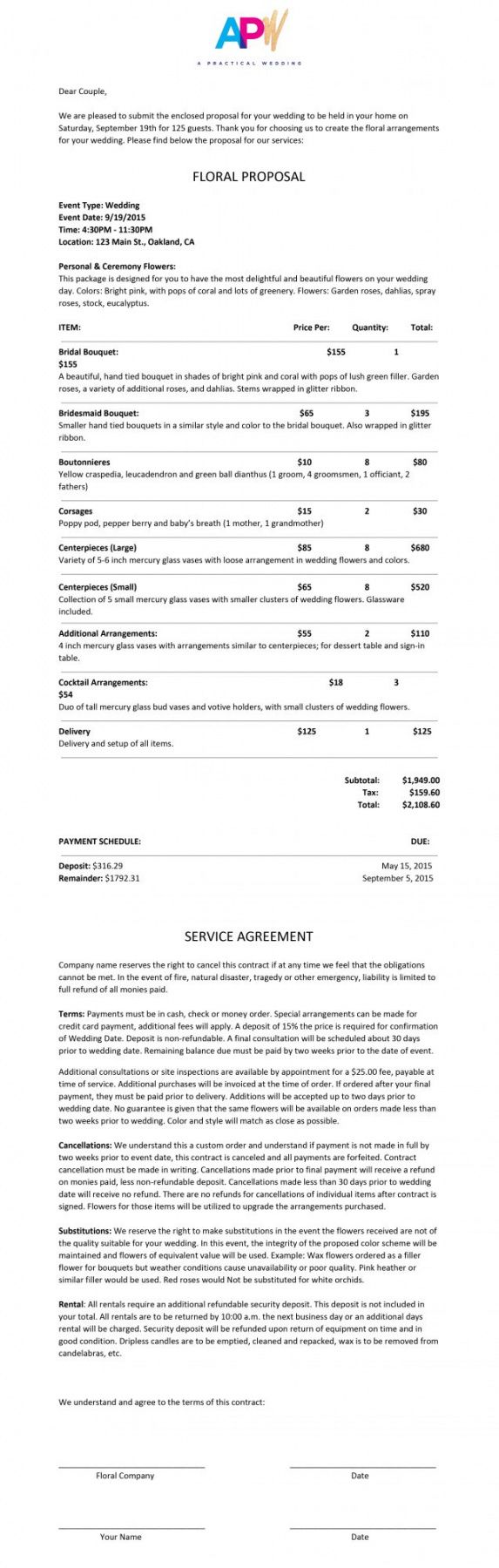 how to hire a wedding florist  a practical wedding florist wedding proposal template pdf