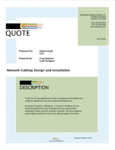network cabling sample proposal  5 steps structured cabling proposal template excel