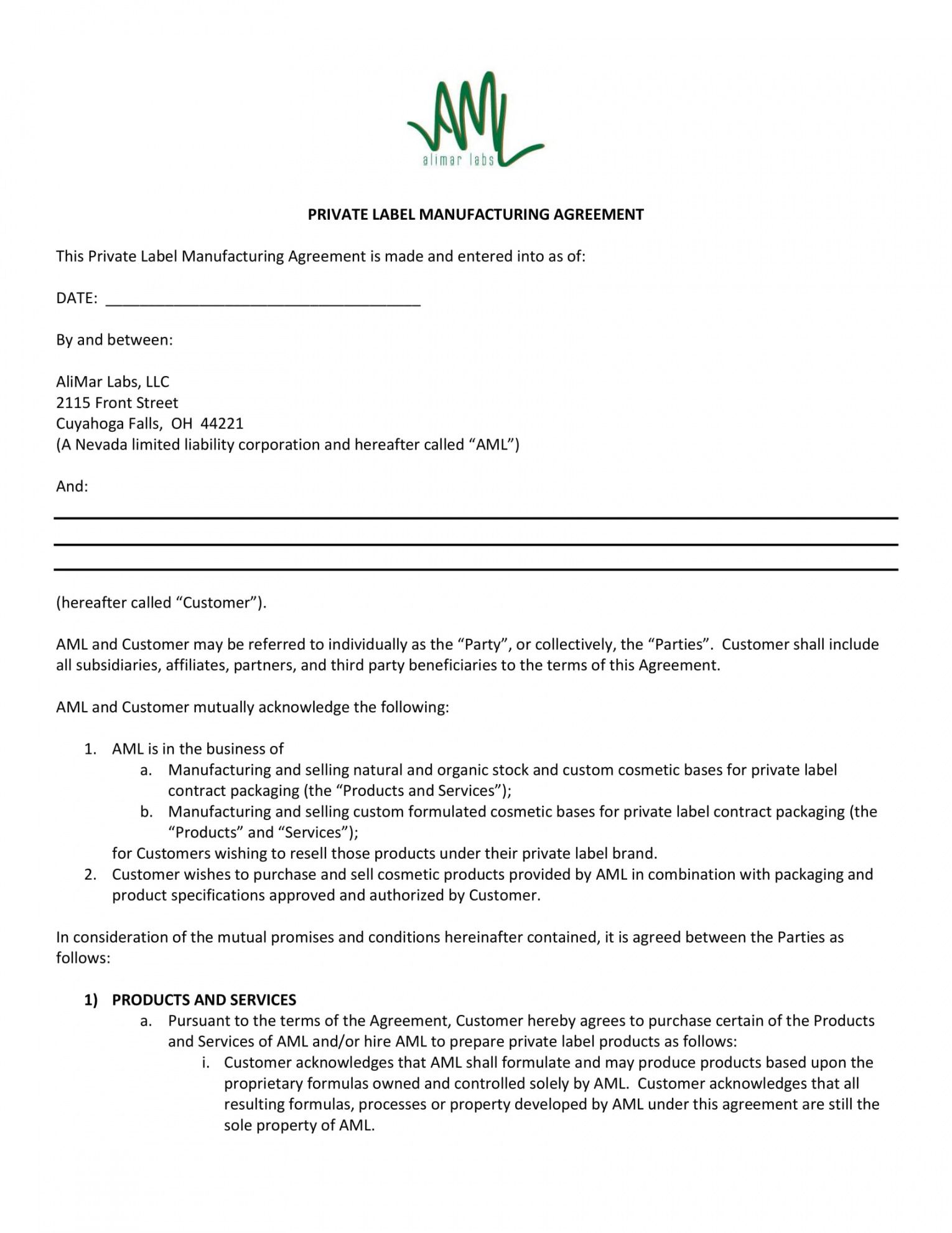 printable 11 contract manufacturing agreement examples in pdf contract manufacturing proposal template excel