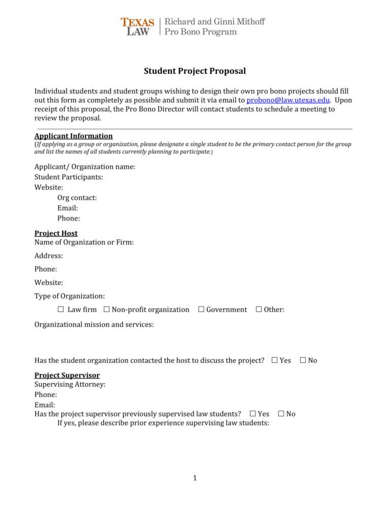 Simple Project Plan Examples For Students