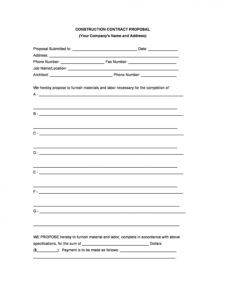 Masonry Bid Proposal Template