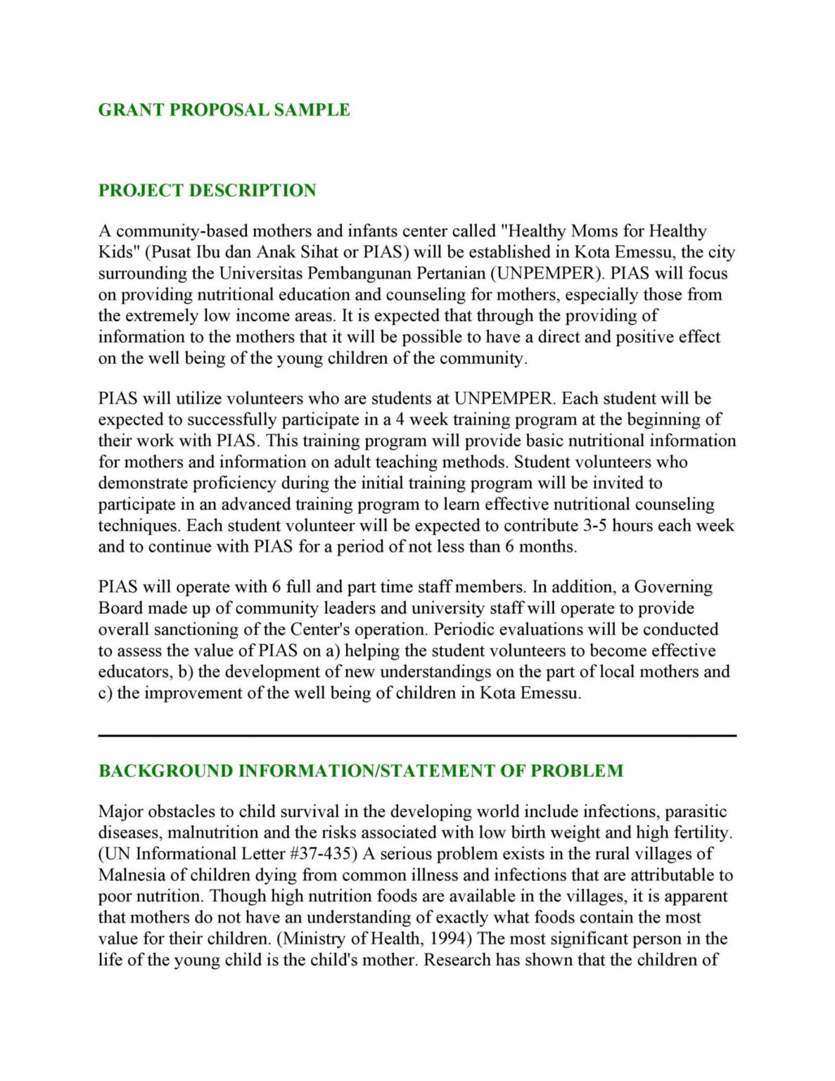 Printable 40 Grant Proposal Templates Nsf Nonprofit Research Nonprofit