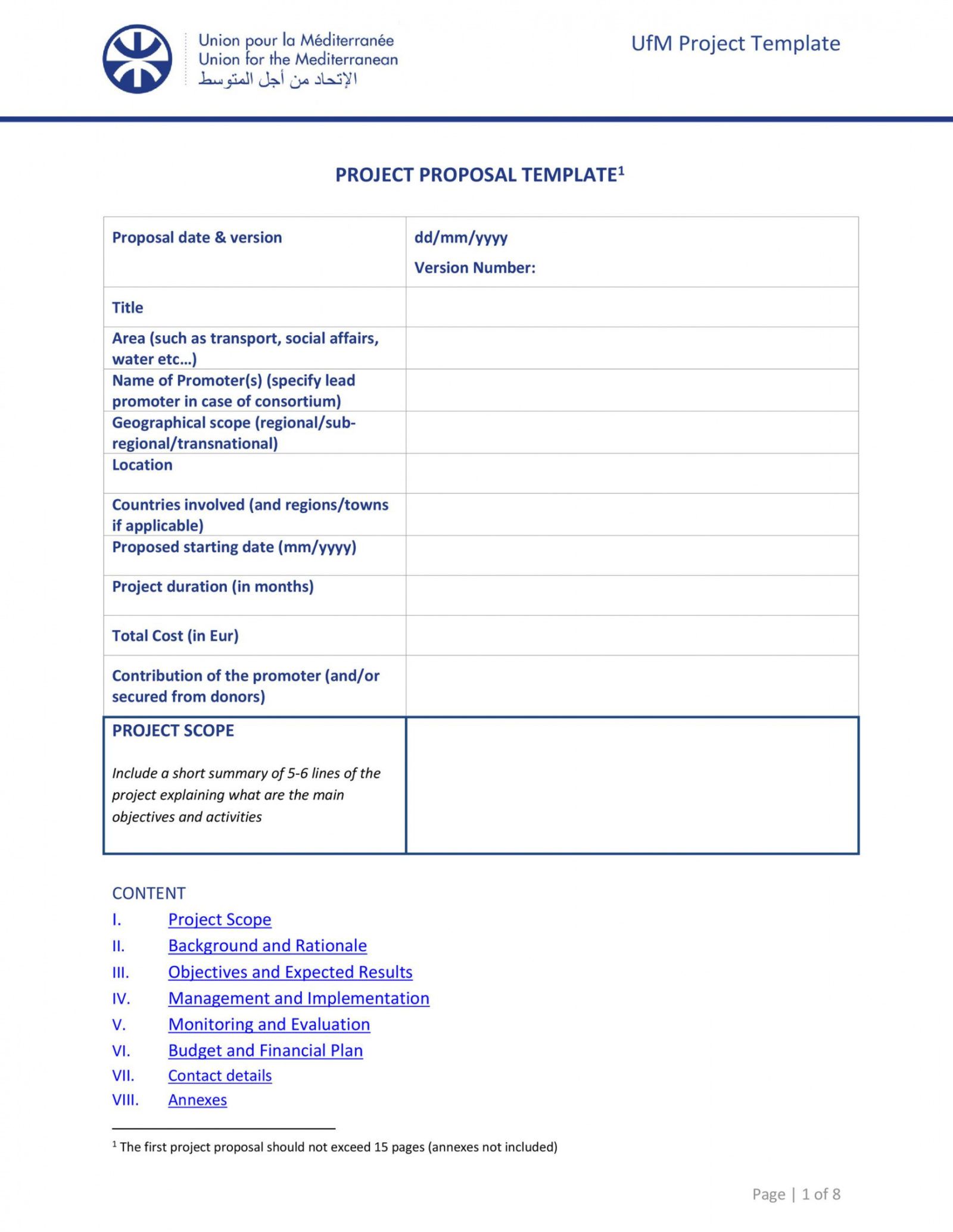 Simple Project Proposal Template Word