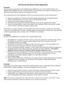 printable 4h community service grant application doc community garden proposal template doc