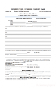 printable construction proposal template roofing bid proposal template doc