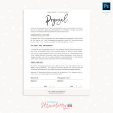 printable photographer proposal template  strawberry kit photography project proposal template word