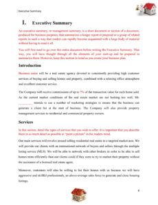printable real estate business plan template pdf free download samples real estate business proposal template