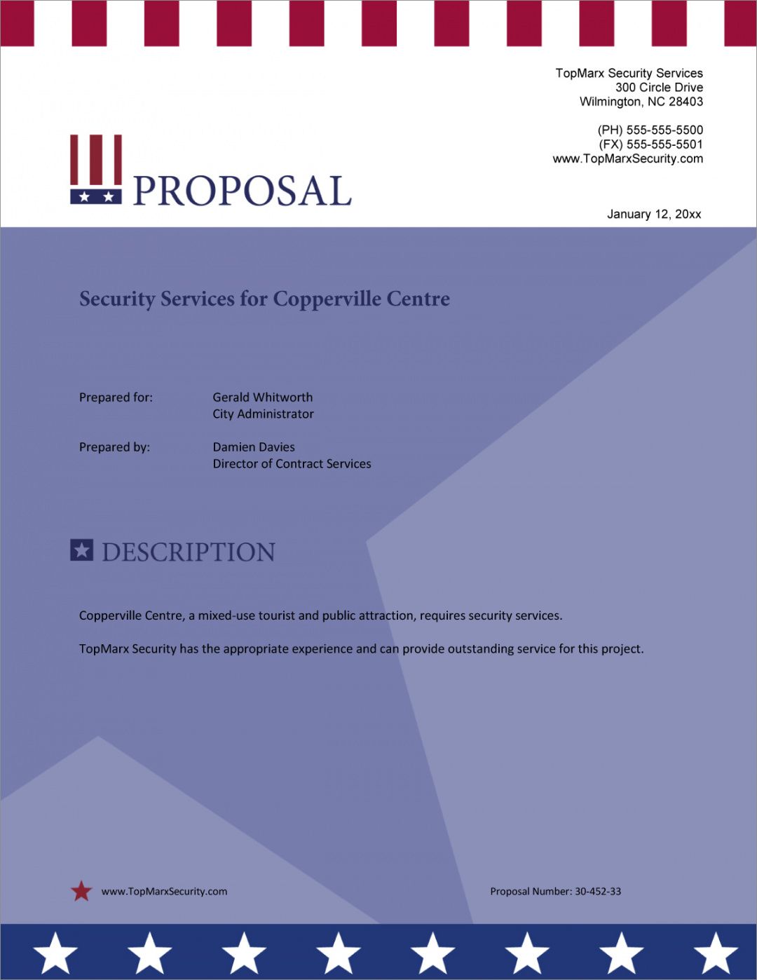 printable security guard services sample proposal  5 steps security guard service proposal template example