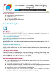 printable social media marketing proposal template pdf  bonsai social media management proposal template excel