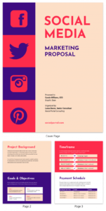 printable vintage social media consulting proposal template social media campaign proposal template excel