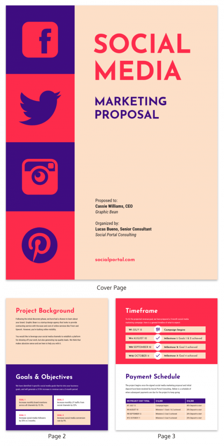 Printable Vintage Social Media Consulting Proposal Template Social